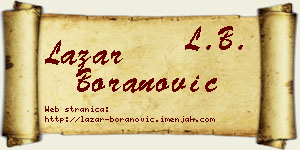 Lazar Boranović vizit kartica